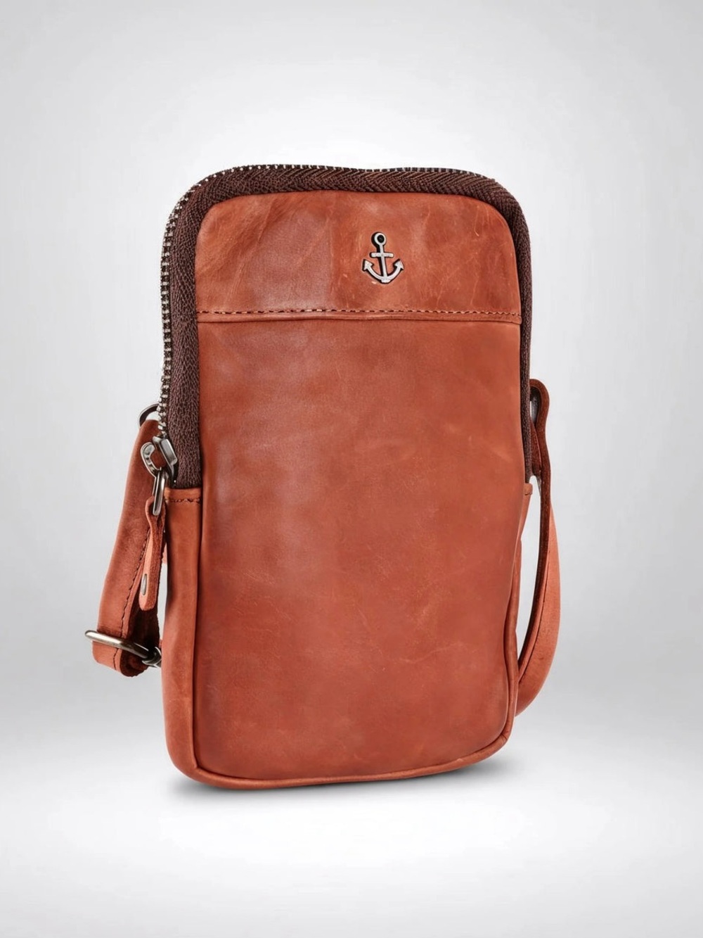 Harbour 2nd Benita Leather Anchor Crossbody Cognac